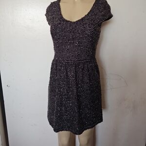 Socialite Black and White Textured Mini Dress